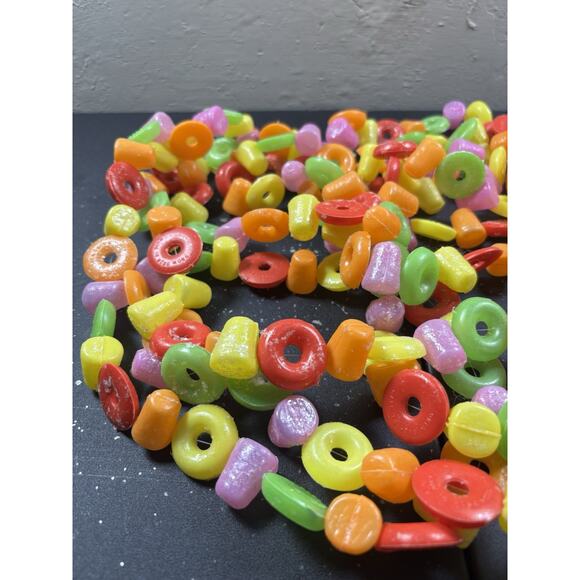 Blow Mold Life Saver & JuJu Beans Vtg Christmas Garland Plastic Hong Kong 18' - Picture 2 of 7